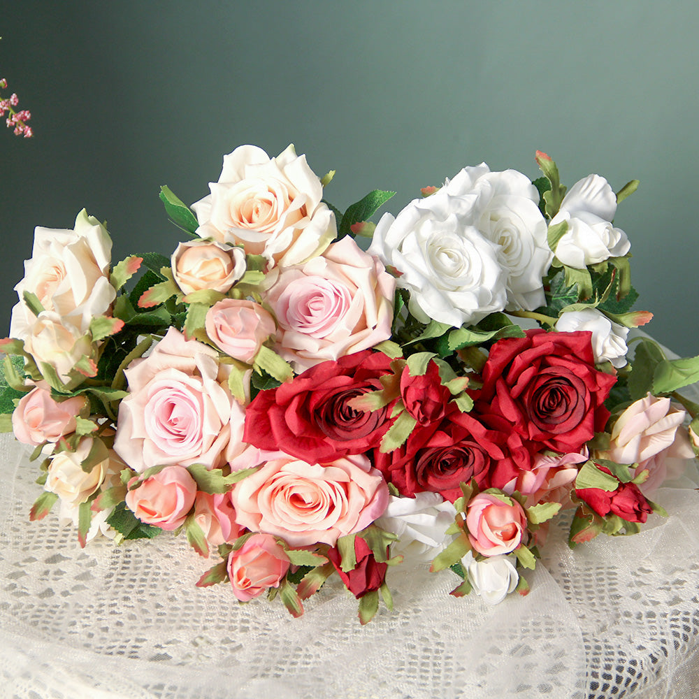 ROSE 1 Head Artificial Flowers Home Decorative  Handmade Silk Real Touch Kitchen Indoor Handicraft Trendy Designs