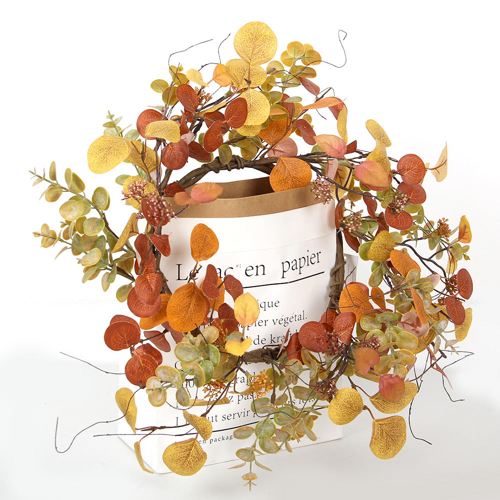 High Quality Fall Wreaths High Quality 40cm Autumn Decorative Flowers, Wreaths and Plants Decorative Wreaths For Home Decor