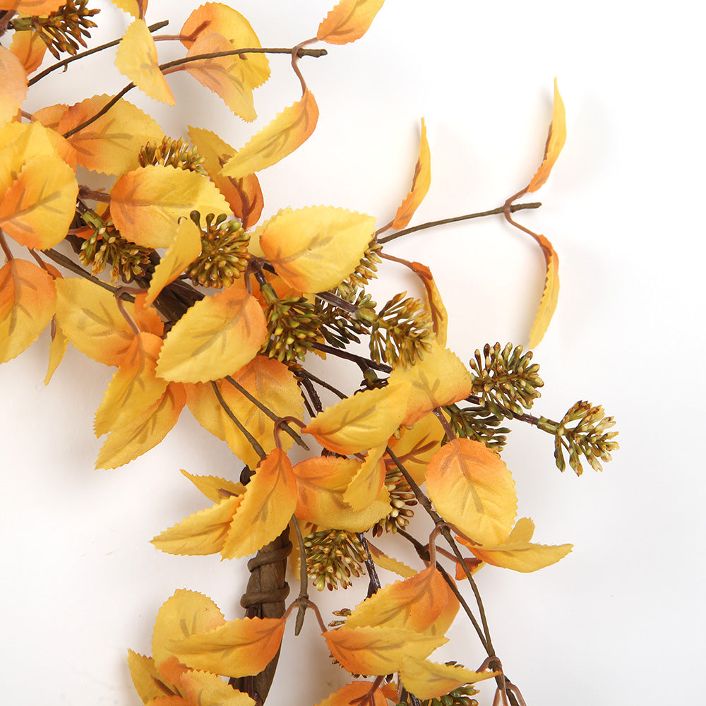 2024 Fall Wreaths Golden Yellow Decorative Flowers, Wreaths and Plants Decorative Wreaths For Front Door Decor