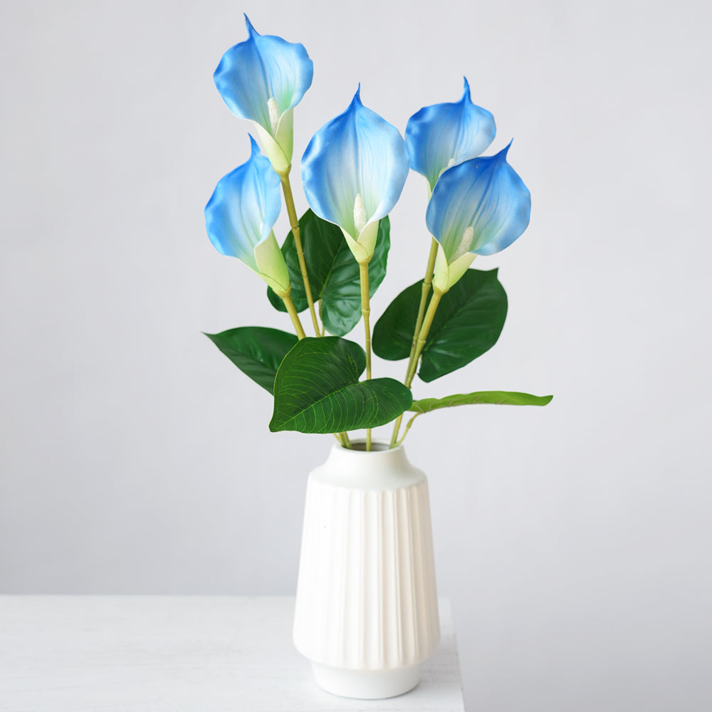 Modern Luxury 5head Calla Lily Artificial Flowers Silk Flowers Calla Lily Bouquet For Festival Wedding Home Decoration Flower Arrangement