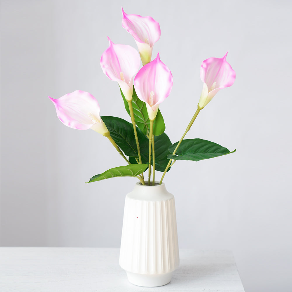 Modern Luxury 5head Calla Lily Artificial Flowers Silk Flowers Calla Lily Bouquet For Festival Wedding Home Decoration Flower Arrangement