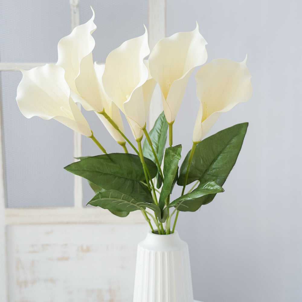DIY 7head Calla Lily Artificial Flowers Silk Flowers Calla Lily Bouquet For Indoor and Outdoor Decor Wedding Flower Arrangement