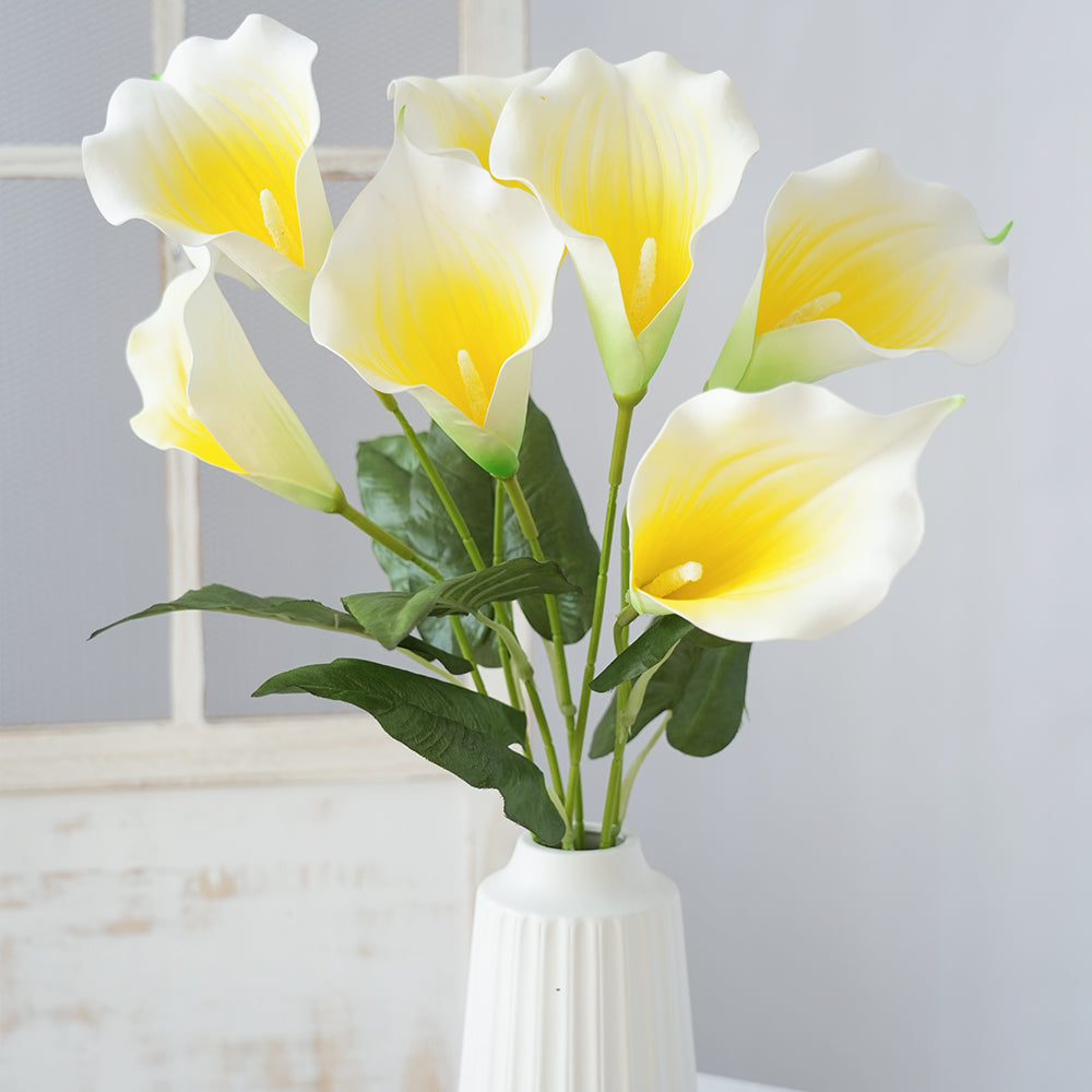 DIY 7head Calla Lily Artificial Flowers Silk Flowers Calla Lily Bouquet For Indoor and Outdoor Decor Wedding Flower Arrangement