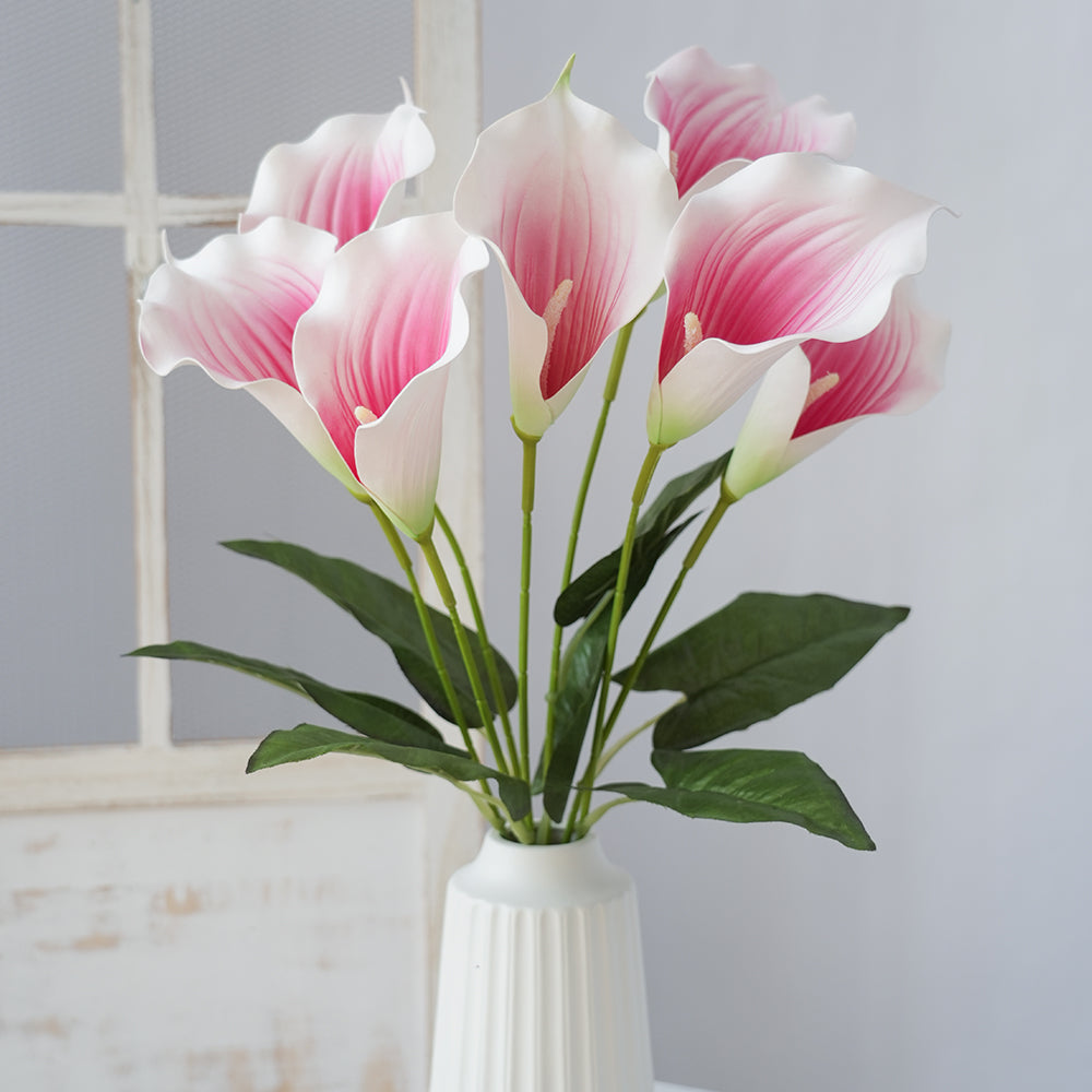 DIY 7head Calla Lily Artificial Flowers Silk Flowers Calla Lily Bouquet For Indoor and Outdoor Decor Wedding Flower Arrangement