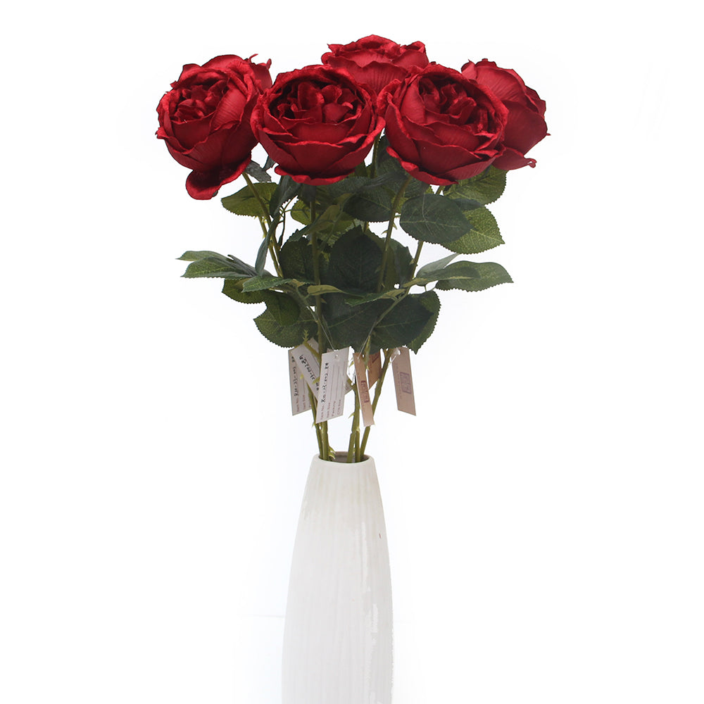 Wholesale Rose Branch Artificial Flower Bridal Bouquet Red Flower Arrangement Wedding Centerpieces Table Decorations