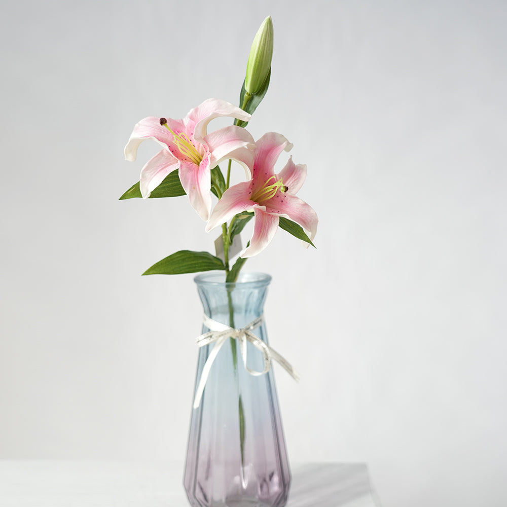 Beautiful Colorful Lily Artificial Flowers 3-head Lily Silk Flowers Floral Arrangement For Wedding Party Home Decorations