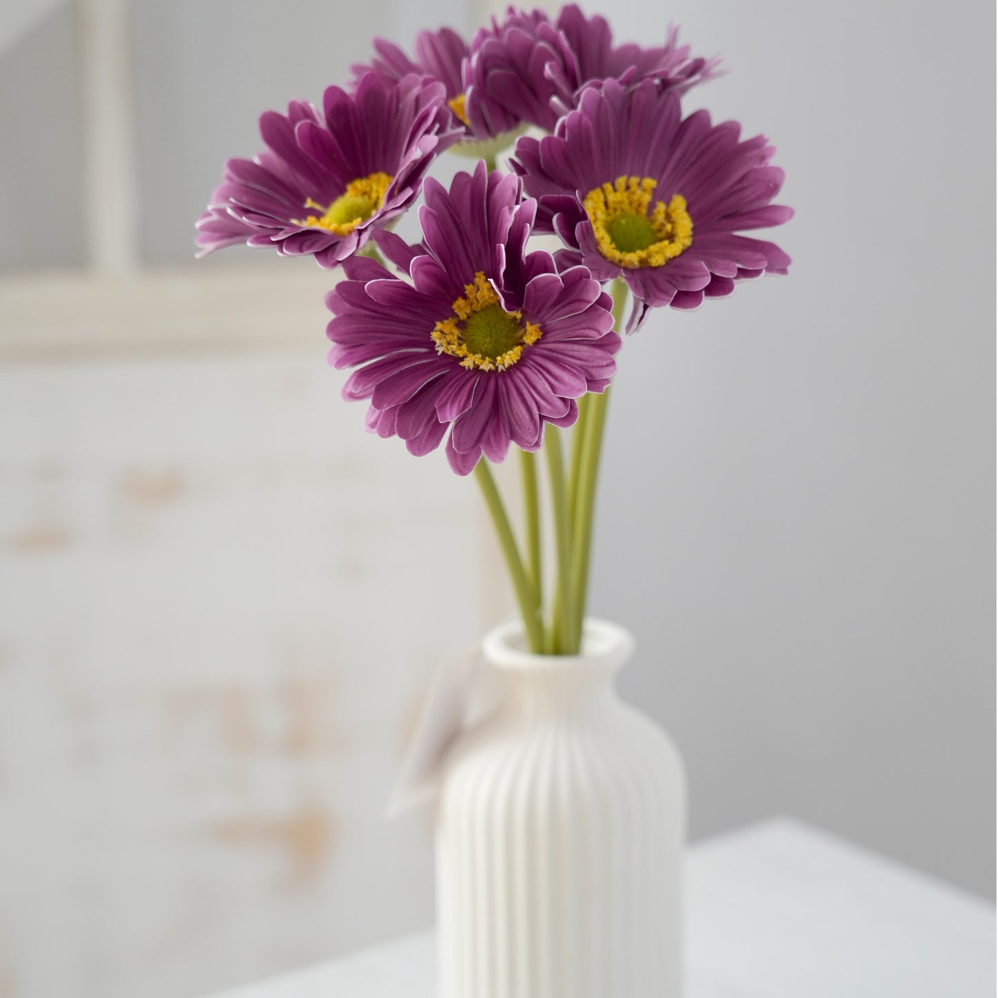 Wholesale PU 5Heads Artificial Chrysanthemum Flower Multicolour Gerbera Decorative Flowers for Home Garden Coffe Shop Decoration
