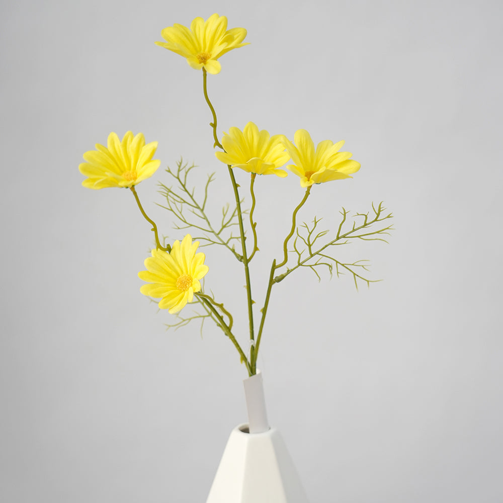Wholesale PU  5heads Artificial Chrysanthemum Flower Multicolour Gerbera Decorative Flowers for Home Garden coffee Shop Decoration