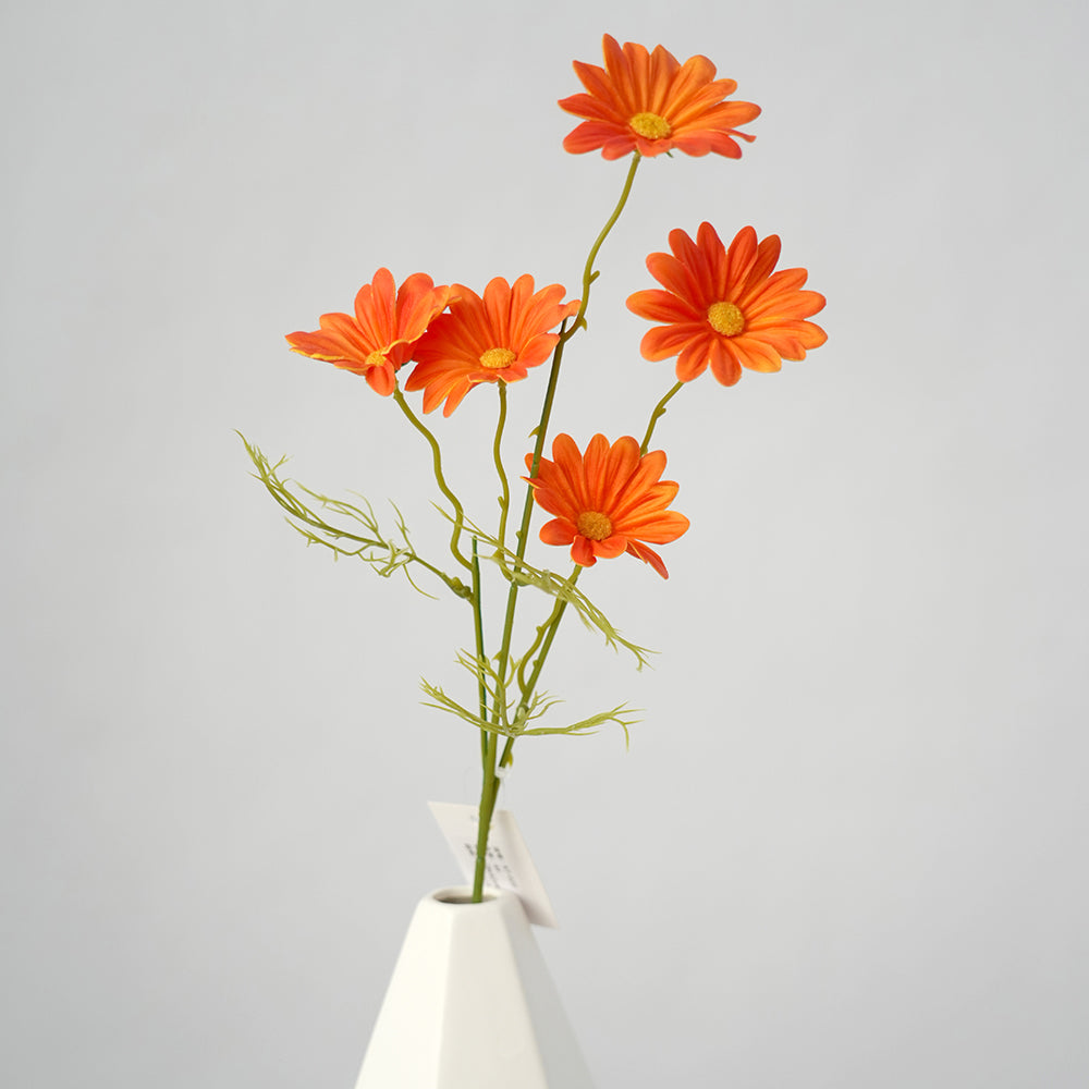 Wholesale PU  5heads Artificial Chrysanthemum Flower Multicolour Gerbera Decorative Flowers for Home Garden coffee Shop Decoration