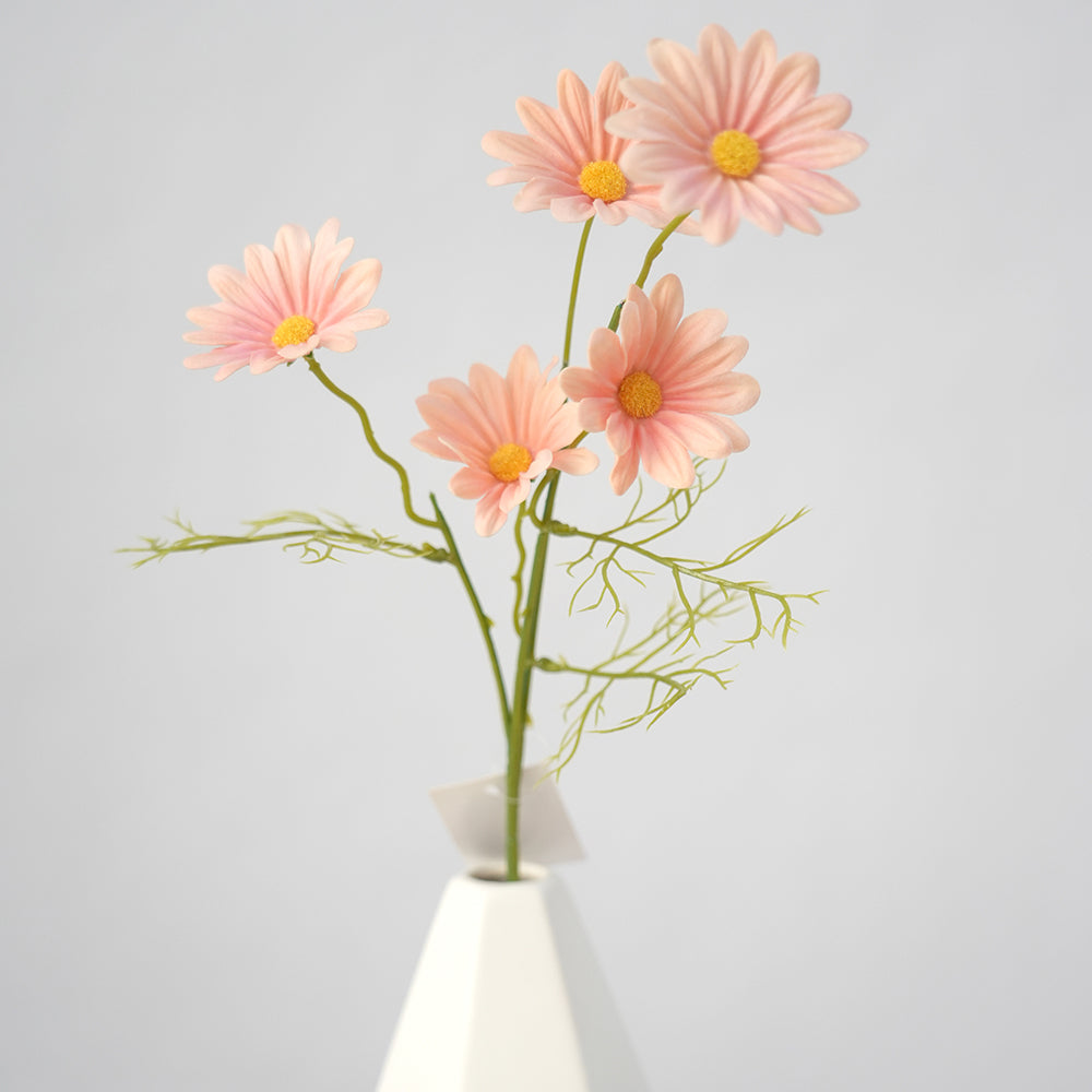 Wholesale PU  5heads Artificial Chrysanthemum Flower Multicolour Gerbera Decorative Flowers for Home Garden coffee Shop Decoration