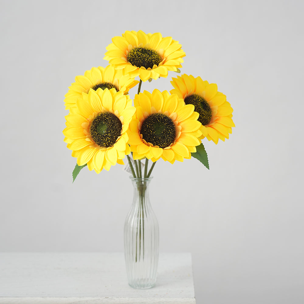 Transworld Sunflowers Branch Artificial Flowers Decorative Flowers for Home Garden Shop Decoration