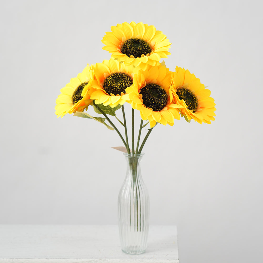 Transworld Sunflowers Branch Artificial Flowers Decorative Flowers for Home Garden Shop Decoration