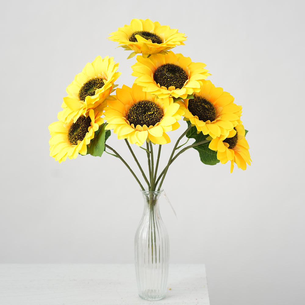 Transworld Sunflowers Branch Artificial Flowers Decorative Flowers for Home Garden Shop Decoration
