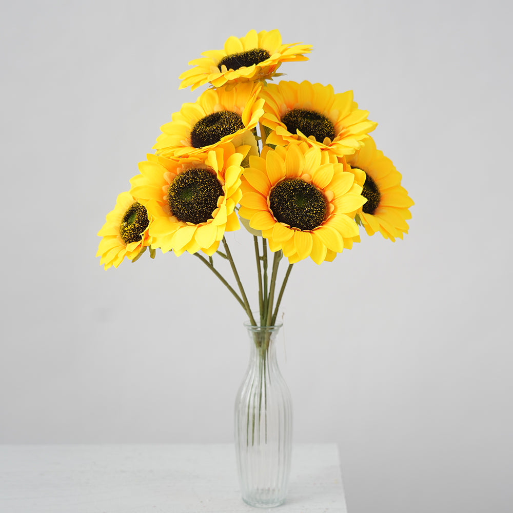 Transworld Sunflowers Branch Artificial Flowers Decorative Flowers for Home Garden Shop Decoration