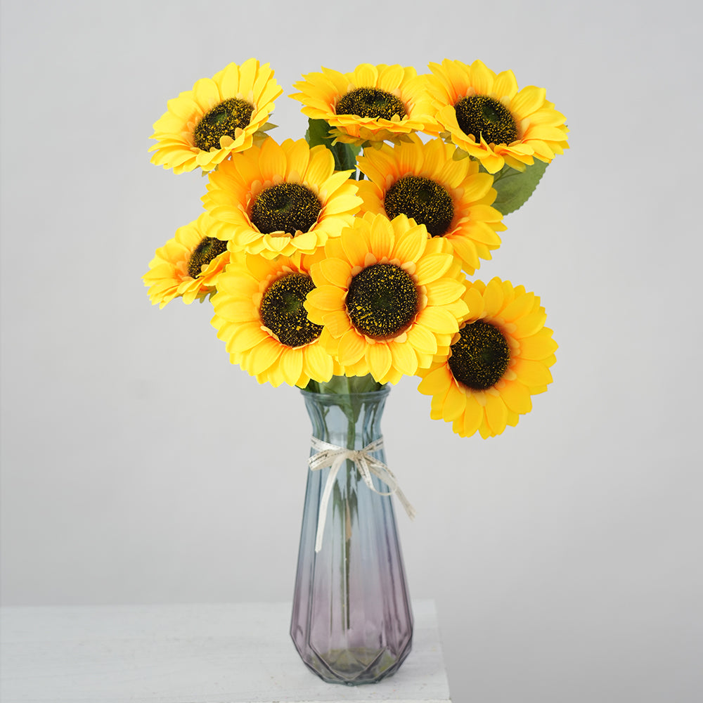 Transworld Sunflowers Branch Artificial Flowers Decorative Flowers for Home Garden Shop Decoration