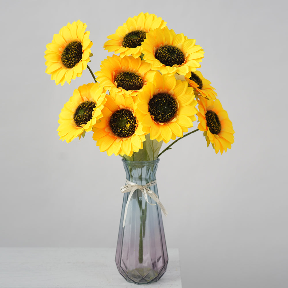 Transworld Sunflowers Branch Artificial Flowers Decorative Flowers for Home Garden Shop Decoration