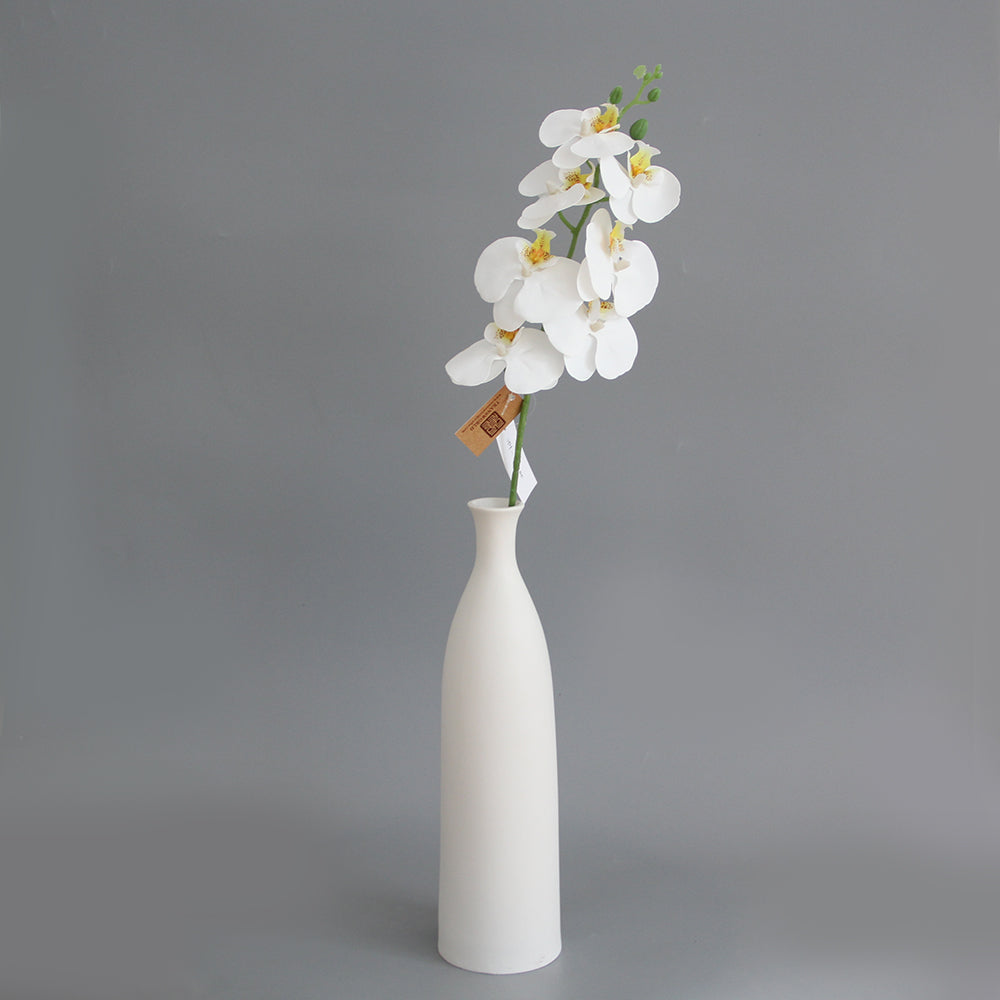 Luxury HandMade 3D Small 7 Head Artificial Phalaenopsis White Butterfly Orchid Decor Flower For Home Wedding Floral Arrangement