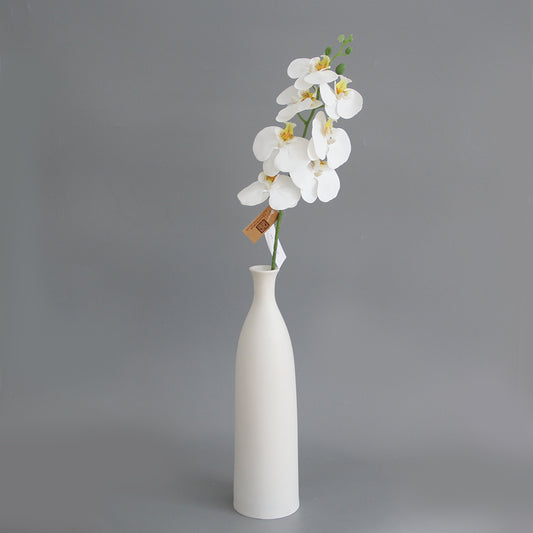 Luxury HandMade 3D Small 7 Head Artificial Phalaenopsis White Butterfly Orchid Decor Flower For Home Wedding Floral Arrangement