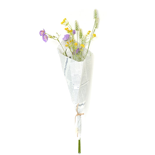 Transworld Artificial Grass Flowers Paper Wrap Bouquet Floral Spray Decorative Flowers for Home Garden Hotel Decor