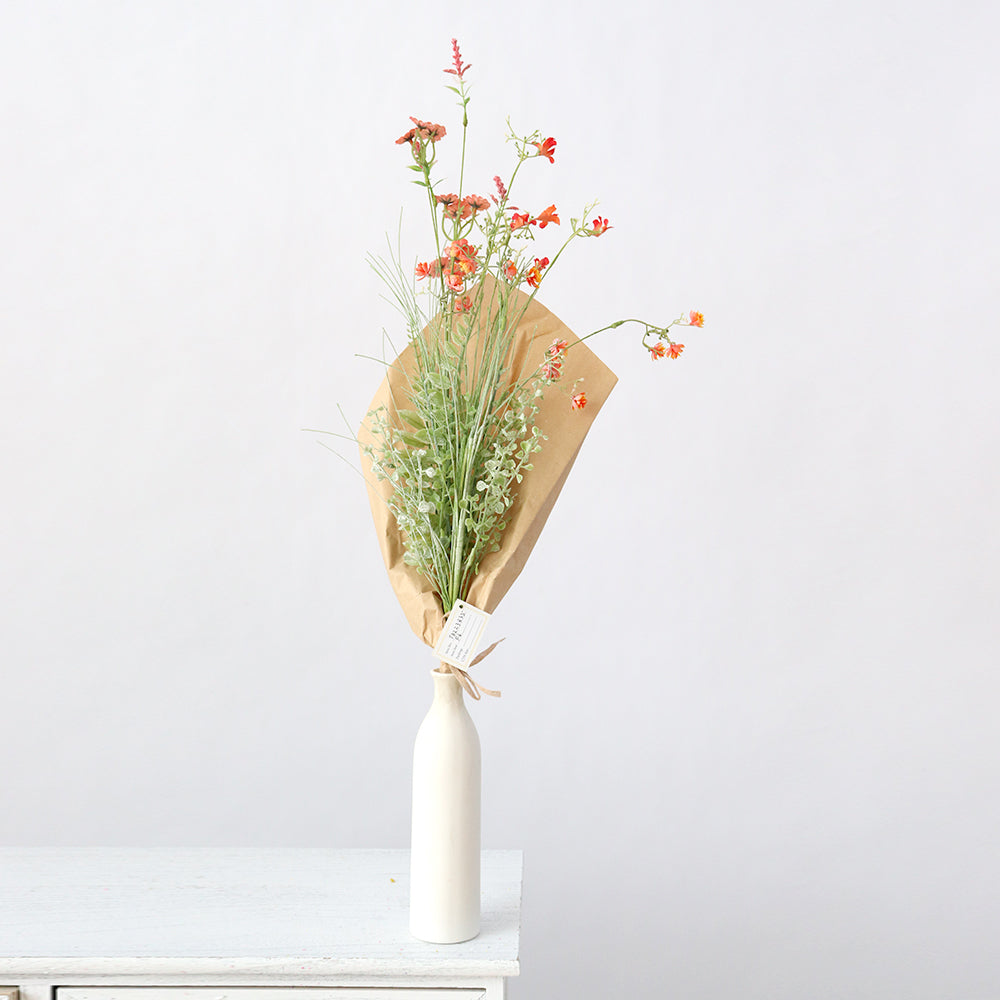 Transworld Artificial Grass Flowers Paper Wrap Bouquet Floral Spray Decorative Flowers for Home Garden Hotel Decor