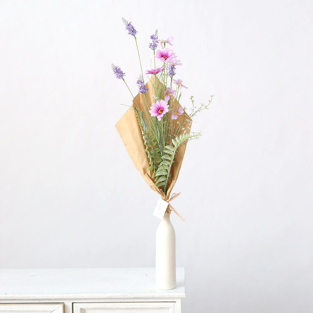 Transworld Artificial Grass Flowers Paper Wrap Bouquet Floral Spray Decorative Flowers for Home Garden Hotel Decor