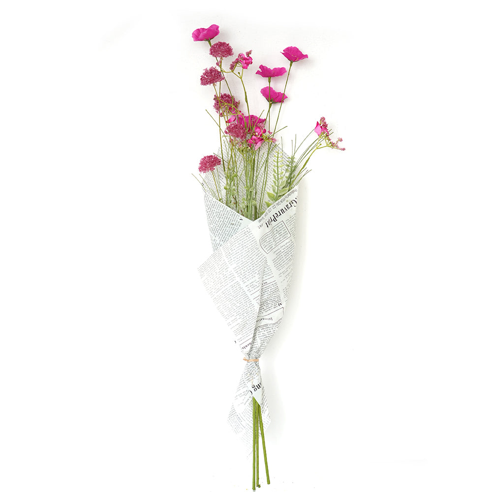 Transworld Artificial Grass Flowers Paper Wrap Bouquet Floral Spray Decorative Flowers for Home Garden Hotel Decor