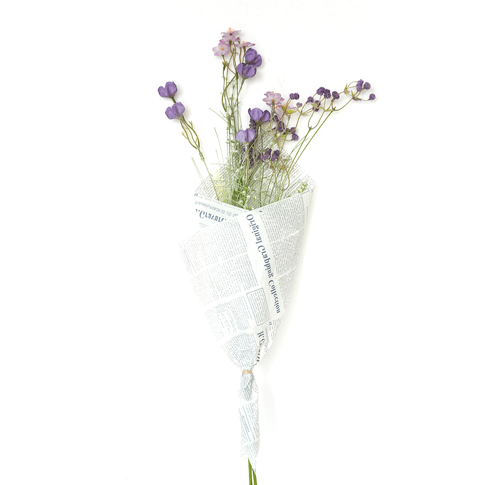 Transworld Artificial Grass Flowers Paper Wrap Bouquet Floral Spray Decorative Flowers for Home Garden Hotel Decor