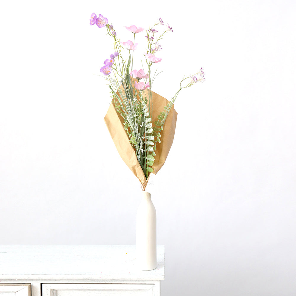 Transworld Artificial Grass Flowers Paper Wrap Bouquet Floral Spray Decorative Flowers for Home Garden Hotel Decor