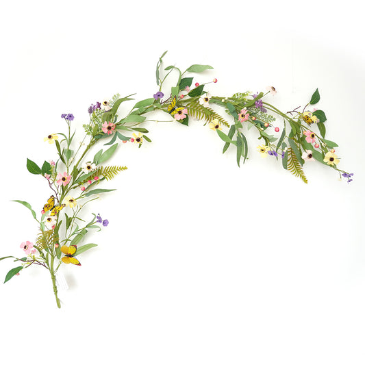 Transworld A Set Series Artificial Wreath&Garland&Spray Decorative Flowers, Wreaths and Plants for Home Hotel Garden Wedding Decorations