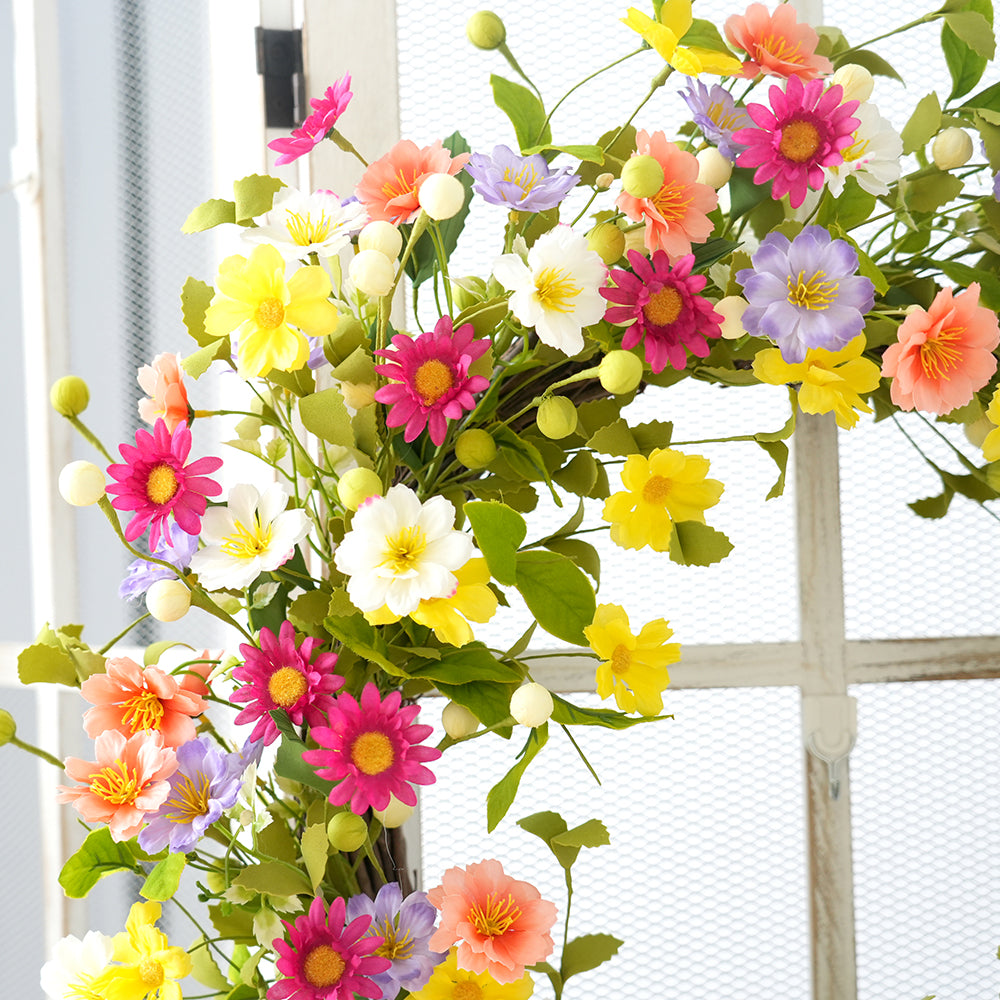 2025 Spring&Summer Wreath Artificial Flower Wreaths Fabric Decorative Flowers, Wreaths and Plants for Interior Decoration