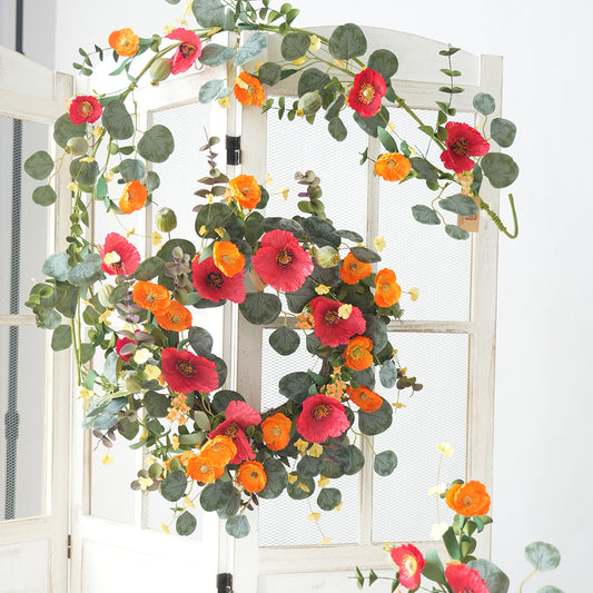 2025 Artificial Flower Garlands Multicolour Faux Leaves Handmade Eucalyptus Garland and Wreath for Wedding Party Home Store Decor