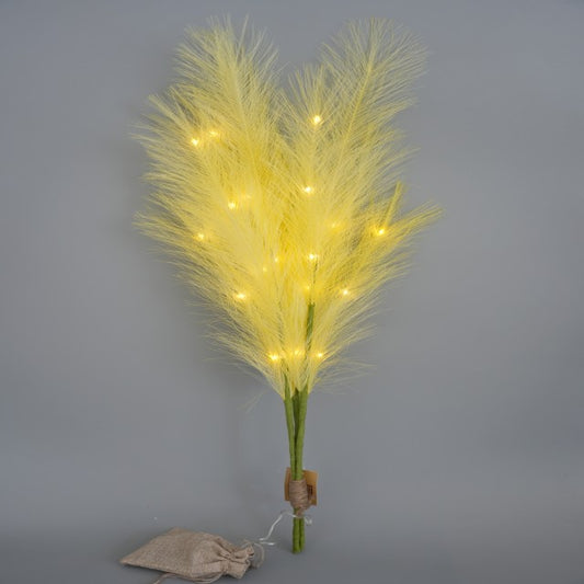 High Quality 31.5inch Artificial Pampas Grass With LED Light Pampas Set of 3(3w/lit ) Pampas Decor for Wedding Home Party Decoration