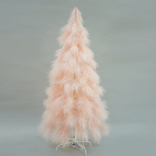 New Arrival 5-6ft Christmas Pampas Tree Fleshcolor Artificial Trees Fluffy Trees For Home Hotel Cafe Wedding Event