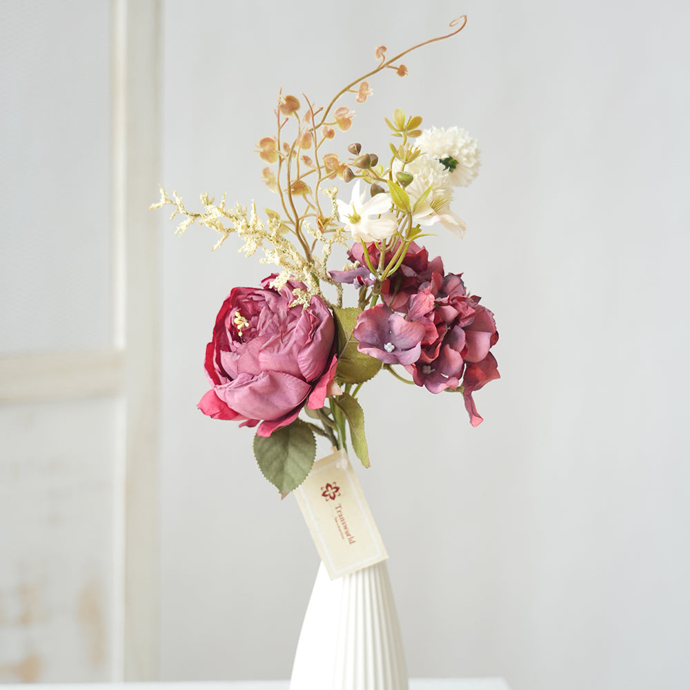 Transworld Peony Artificial Flower Multicolour Bracteate Peony Silk Flowers For Home Decoration