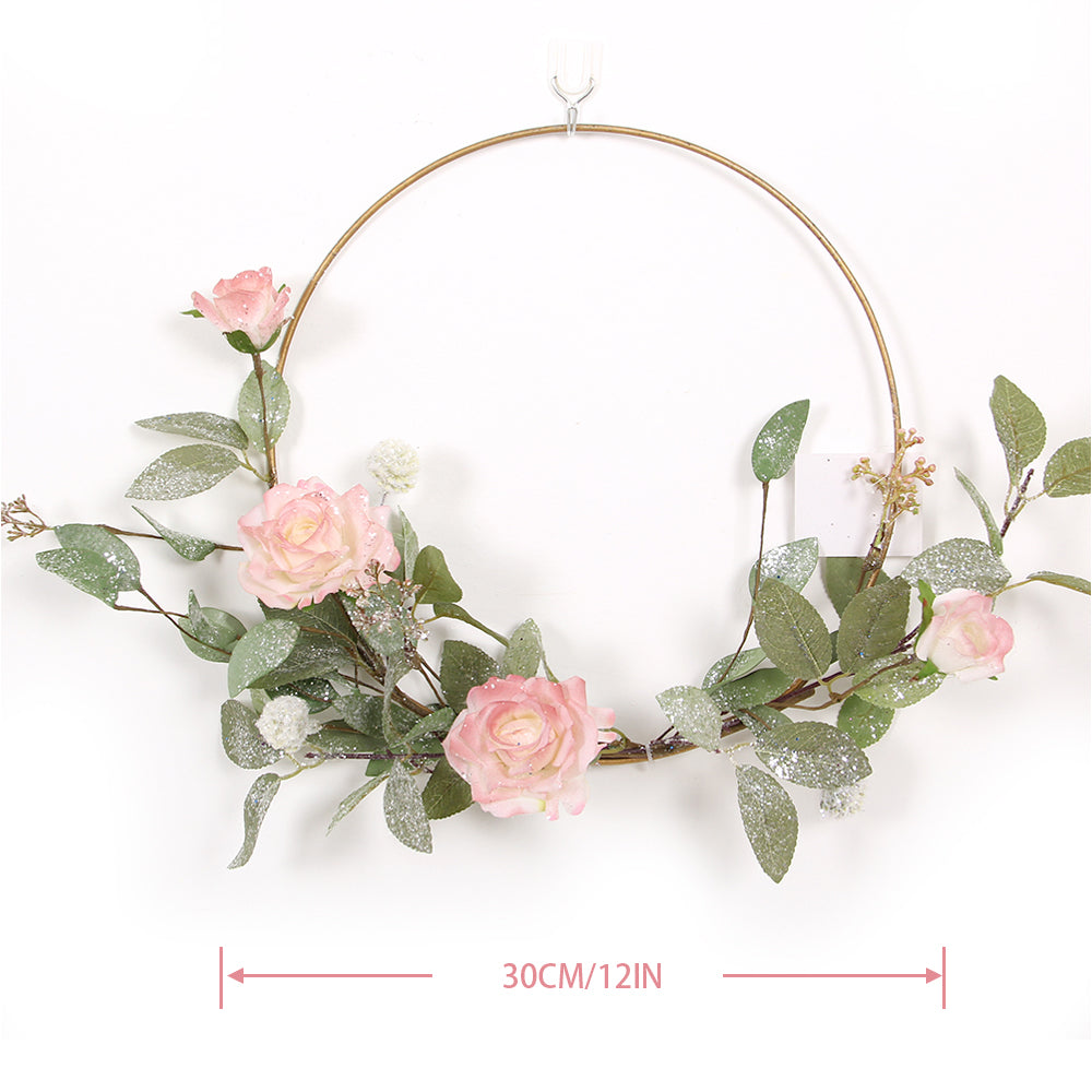 Floral Hoop Wreath Wedding Arch Flower Decoration Metal Hoop Wreath Dream Catcher and Macrame Wall Hanging Crafts