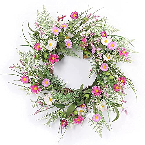 Beautiful Artificial Spring Wreath 60cm Wreaths For Home Decoration Door Hanger Wall Decor Decorative FlowersWreaths and Plants