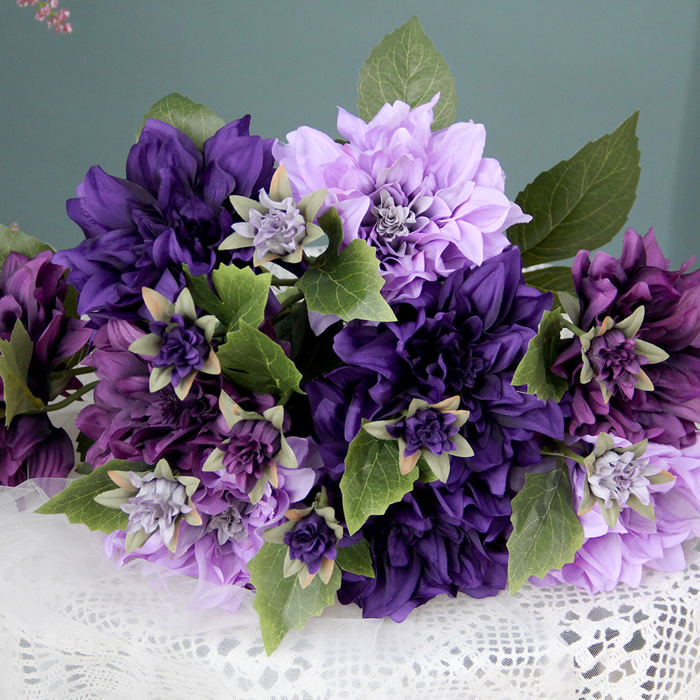 Classic Large Bush Silk Chrysanthemums Artificial Bouquet Silk Flower For Home Decoration