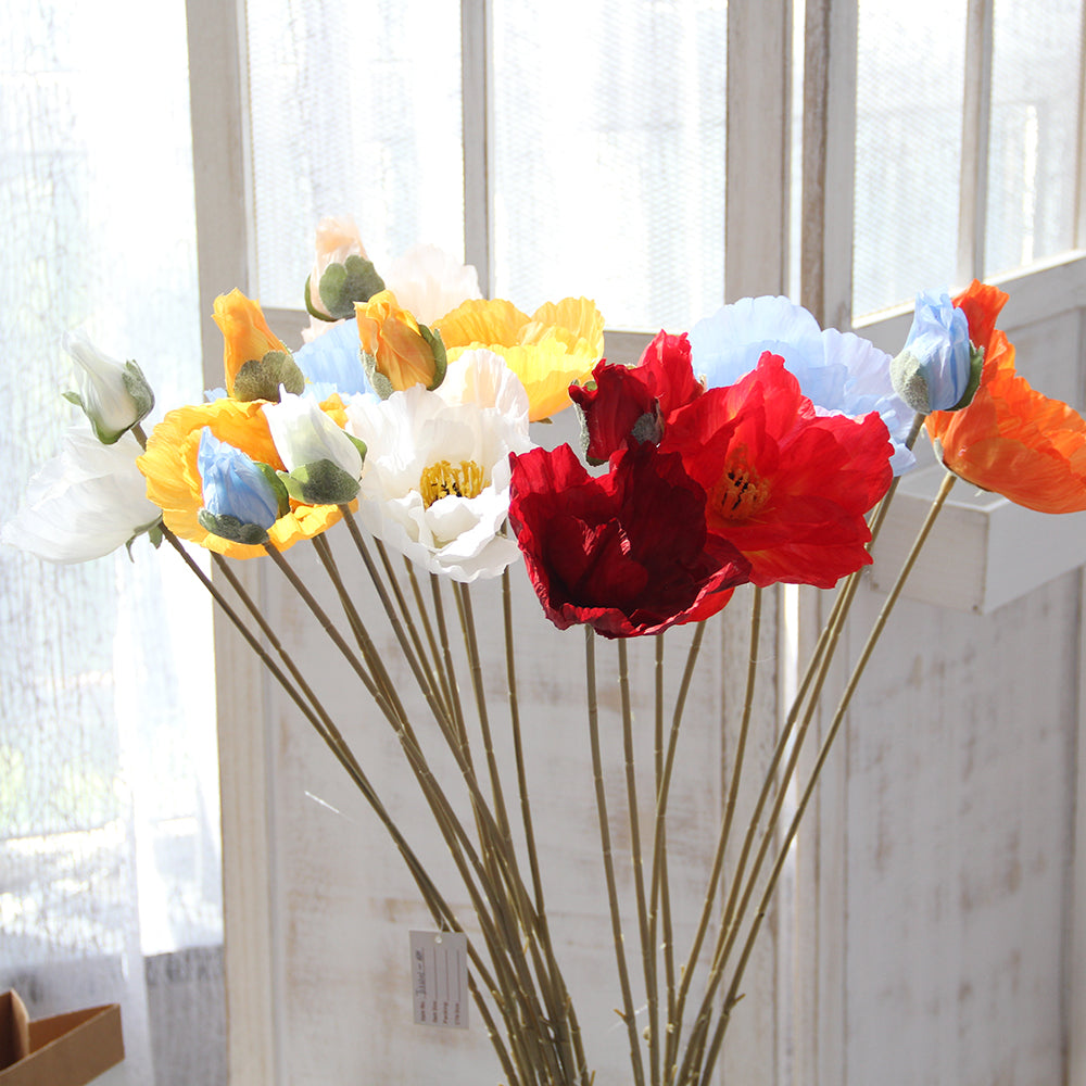 Beautiful Color Poppy Flower Artificial Flower For Home Wedding Decoration