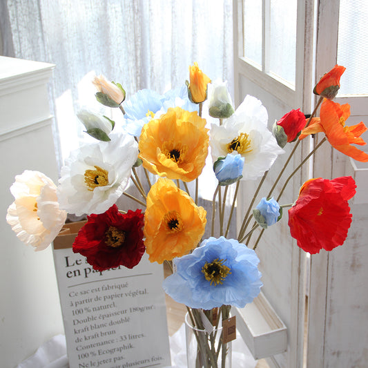 Beautiful Color Poppy Flower Artificial Flower For Home Wedding Decoration
