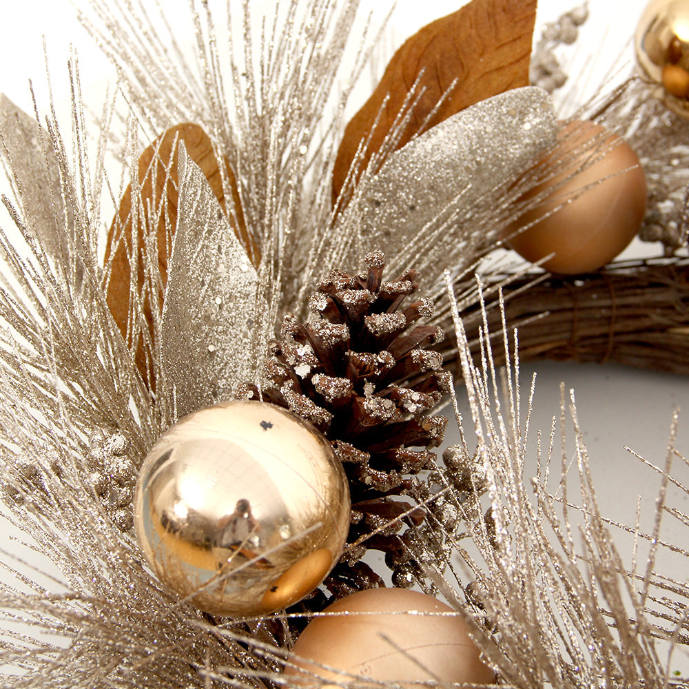Ready to Ship Inventory Spot Goods! 5.99$ 70cm With Brown Inner Box Artificial Christmas Wreath Christmas Decoration