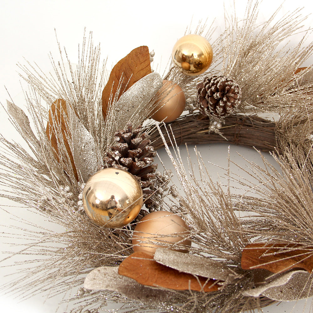 Ready to Ship Inventory Spot Goods! 5.99$ 70cm With Brown Inner Box Artificial Christmas Wreath Christmas Decoration