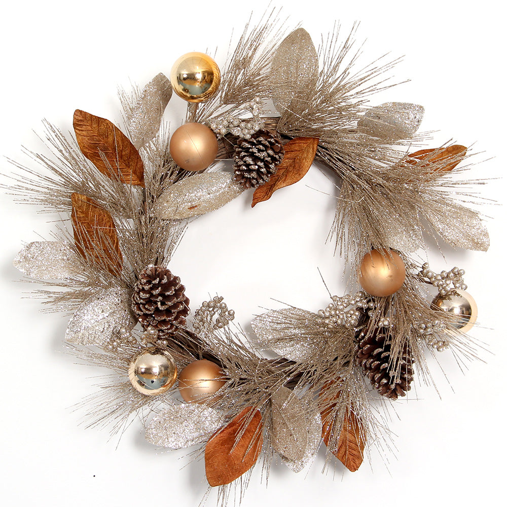 Ready to Ship Inventory Spot Goods! 5.99$ 70cm With Brown Inner Box Artificial Christmas Wreath Christmas Decoration