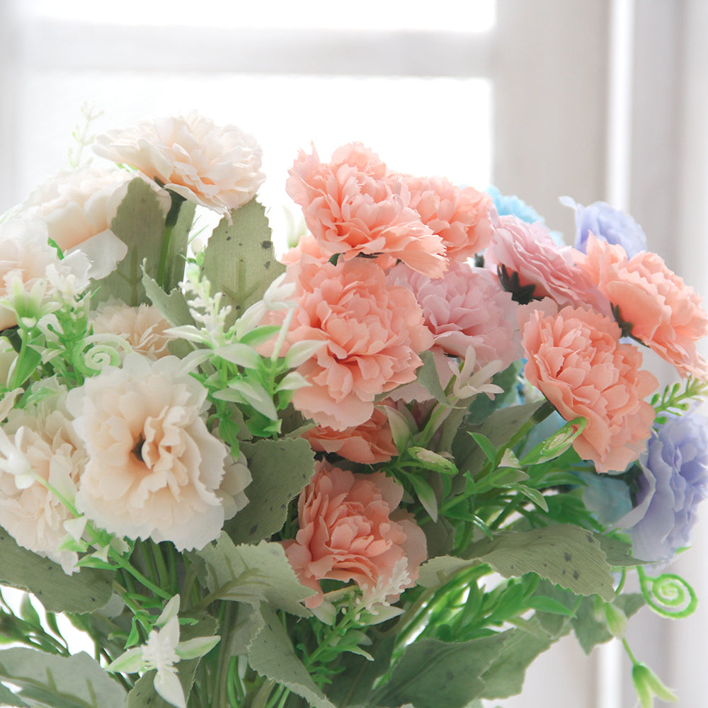 Hot Sale 32CM 10Heads Silk Carnation Artificial Flower Bouquet For Home Wedding Decoration