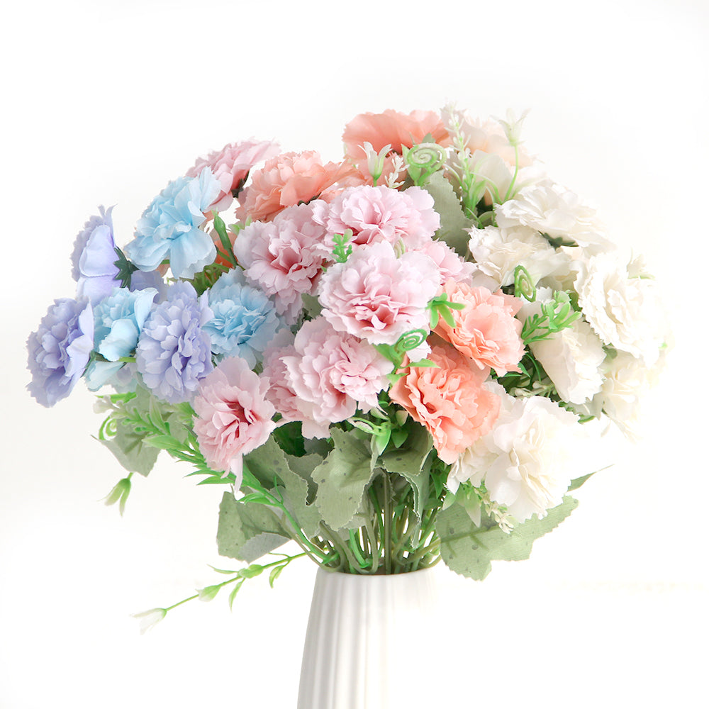 Hot Sale 32CM 10Heads Silk Carnation Artificial Flower Bouquet For Home Wedding Decoration