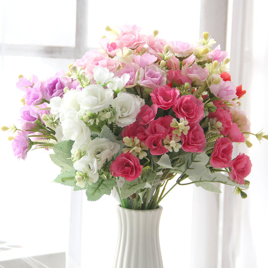 Factory Wholesale Carnation Artificial Flower 30CM Silk Rose Bouquet for Homen Wedding Decoration