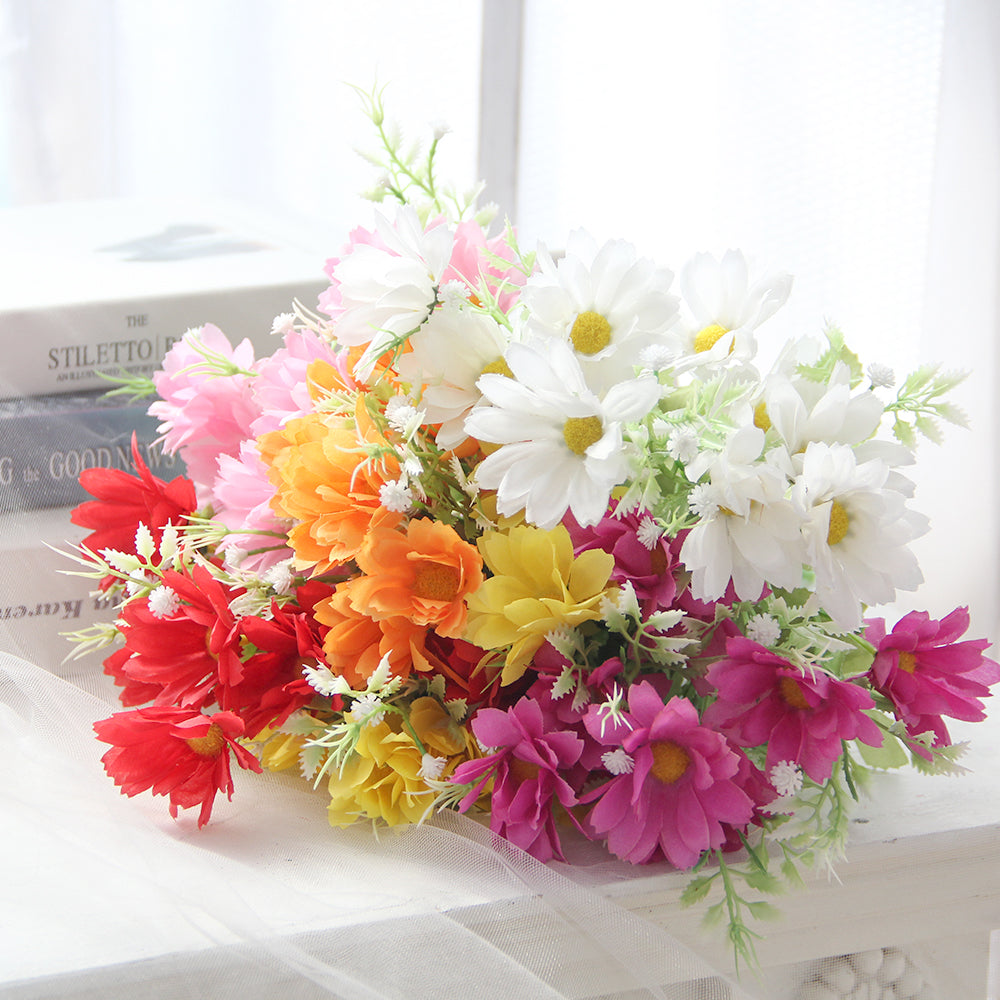 33CM 10 Heads Sun Silk Chrysanthemums Spring and Summer Artificial Flower Home Decoration