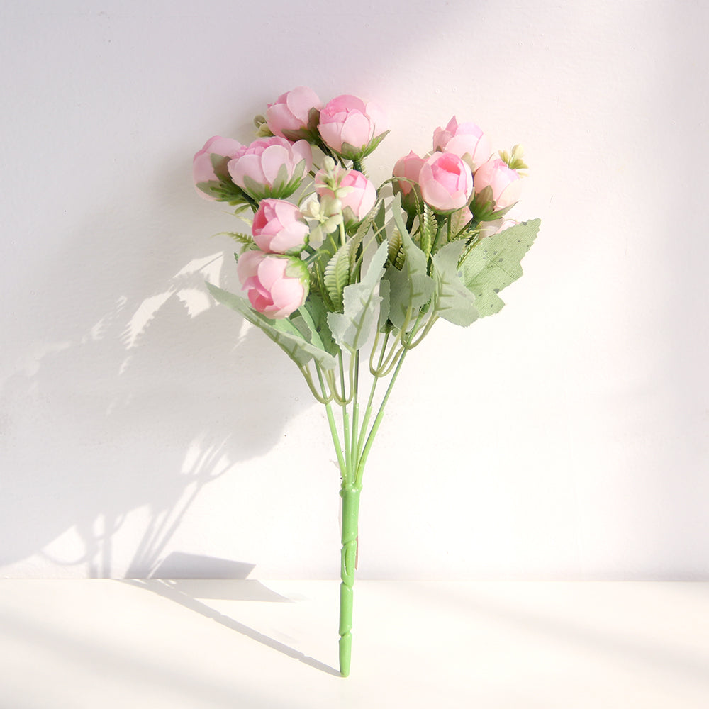 30CM Small Diamond Rose Bouquets Wedding Peony Artificial Flowers Home Decoration