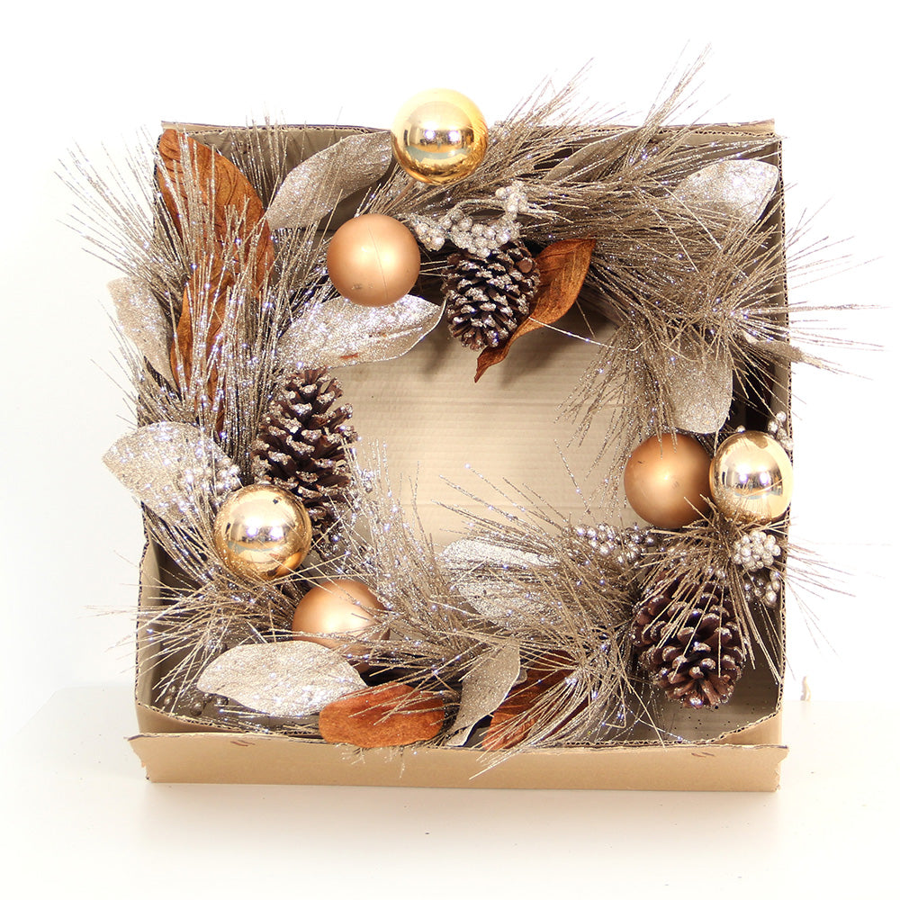 Ready to Ship Inventory Spot Goods! 5.99$ 70cm With Brown Inner Box Artificial Christmas Wreath Christmas Decoration