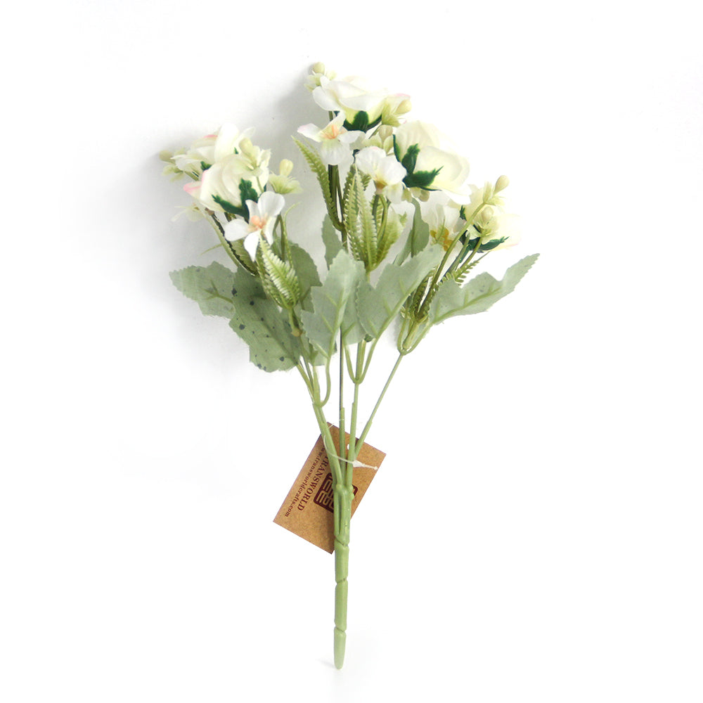 30CM 5 Fork Horn Silk Rose Artificial Flower Bouquet Home Decoration Wedding Decoration