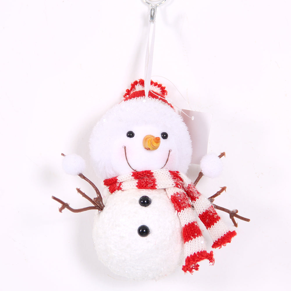 15cm Mini Cute Christmas Tree Hanging Decoration Christmas Snowman Red Neckerchief Snowman Doll Christmas Tree Hanging Decoration